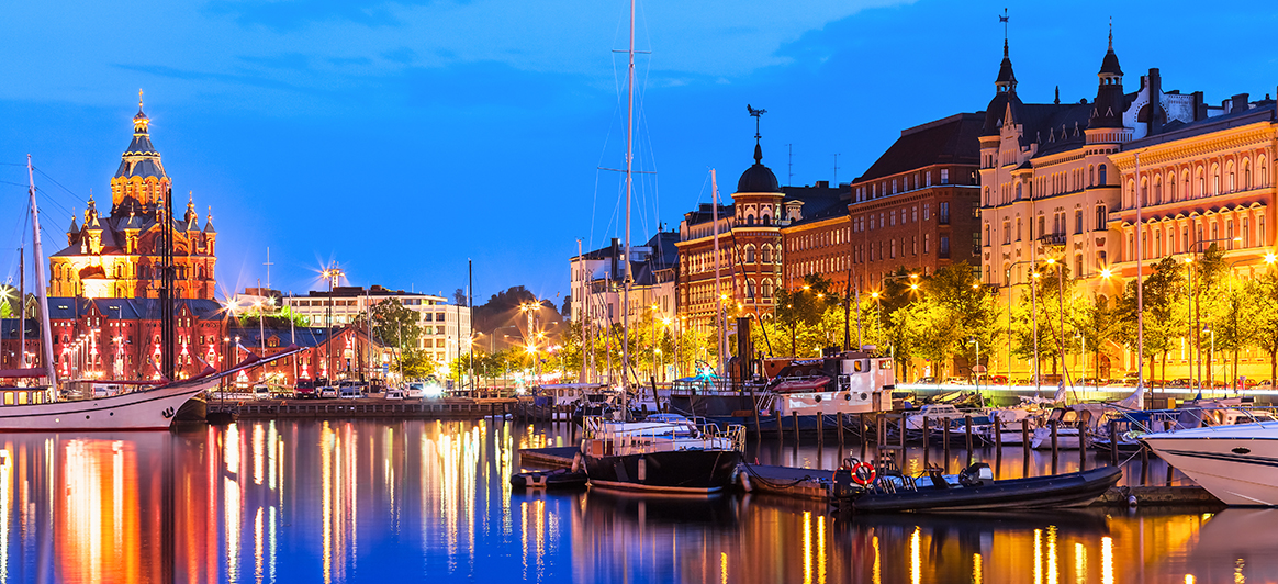 Helsinki harbour at dusk